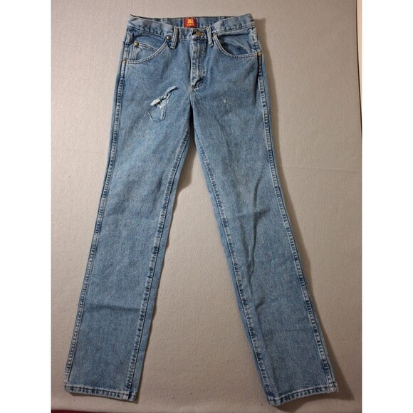 Wrangler Cowboy Cut Men’s Jeans 30x34 Slim Fit Blue Denim 36MWZ Stretch Western - Picture 1 of 13